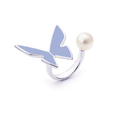 Les Papillons Lavender Ring "Pearl"