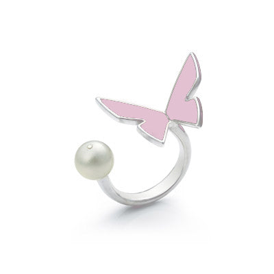 Les Papillons Pink Ring "Pearl"