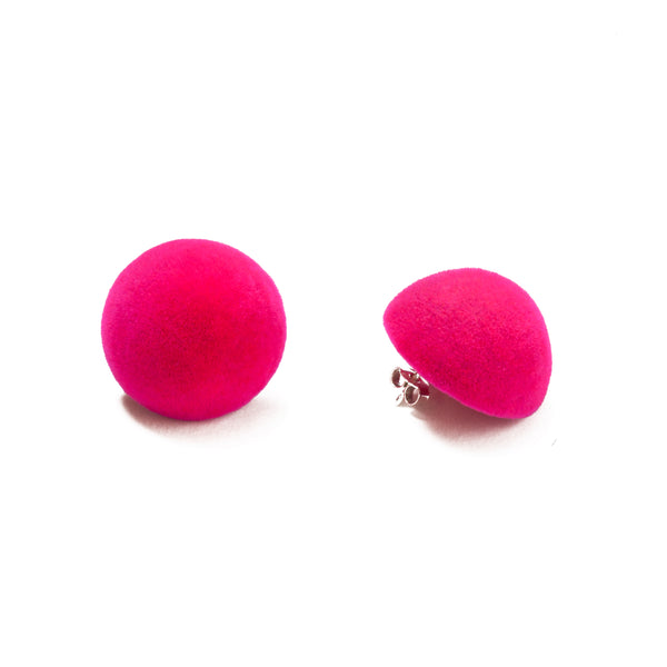 Plüsch Earrings "Neon Pink" M