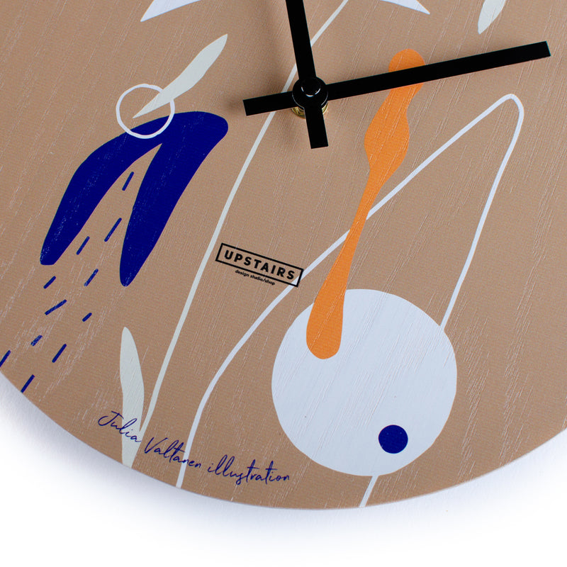 Wall Clock "Oaky Abstract"
