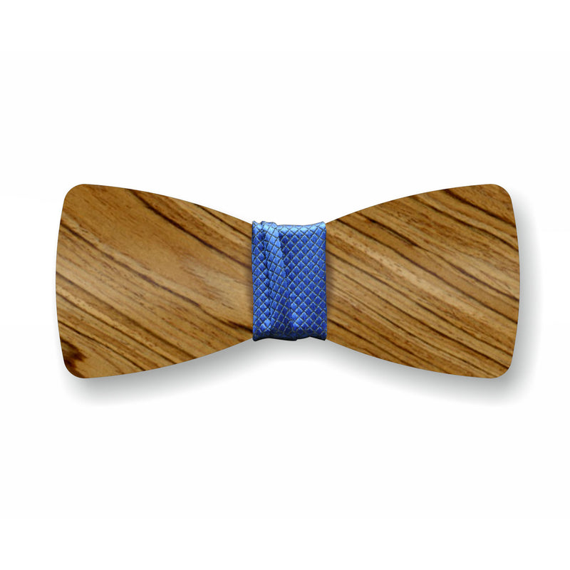 Wooden Bow Tie "Smoked+Blue"