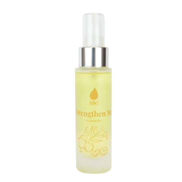 Strengthen Me lightweight moisturising hair oil for dry hair